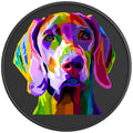 COLORFUL WEIMARANER BLACK CARBON FIBER TIRE COVER