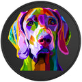 COLORFUL WEIMARANER BLACK TIRE COVER