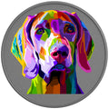 COLORFUL WEIMARANER SILVER CARBON FIBER TIRE COVER