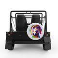 COLORFUL WEIMARANER WHITE CARBON FIBER TIRE COVER FOR MOKE