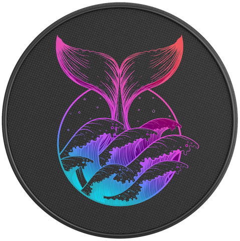 COLORFUL WHALE TAIL PEARL  WHITE CARBON FIBER TIRE COVER