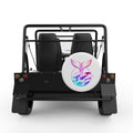 COLORFUL WHALE TAIL WHITE TIRE COVER FOR MOKE