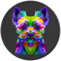 COLORFUL YORKSHIRE TERRIER PEARL  WHITE CARBON FIBER TIRE COVER