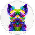 COLORFUL YORKSHIRE TERRIER PEARL  WHITE CARBON FIBER TIRE COVER