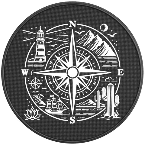 COMPASS COMPILATION BLACK CARBON FIBER TIRE COVER