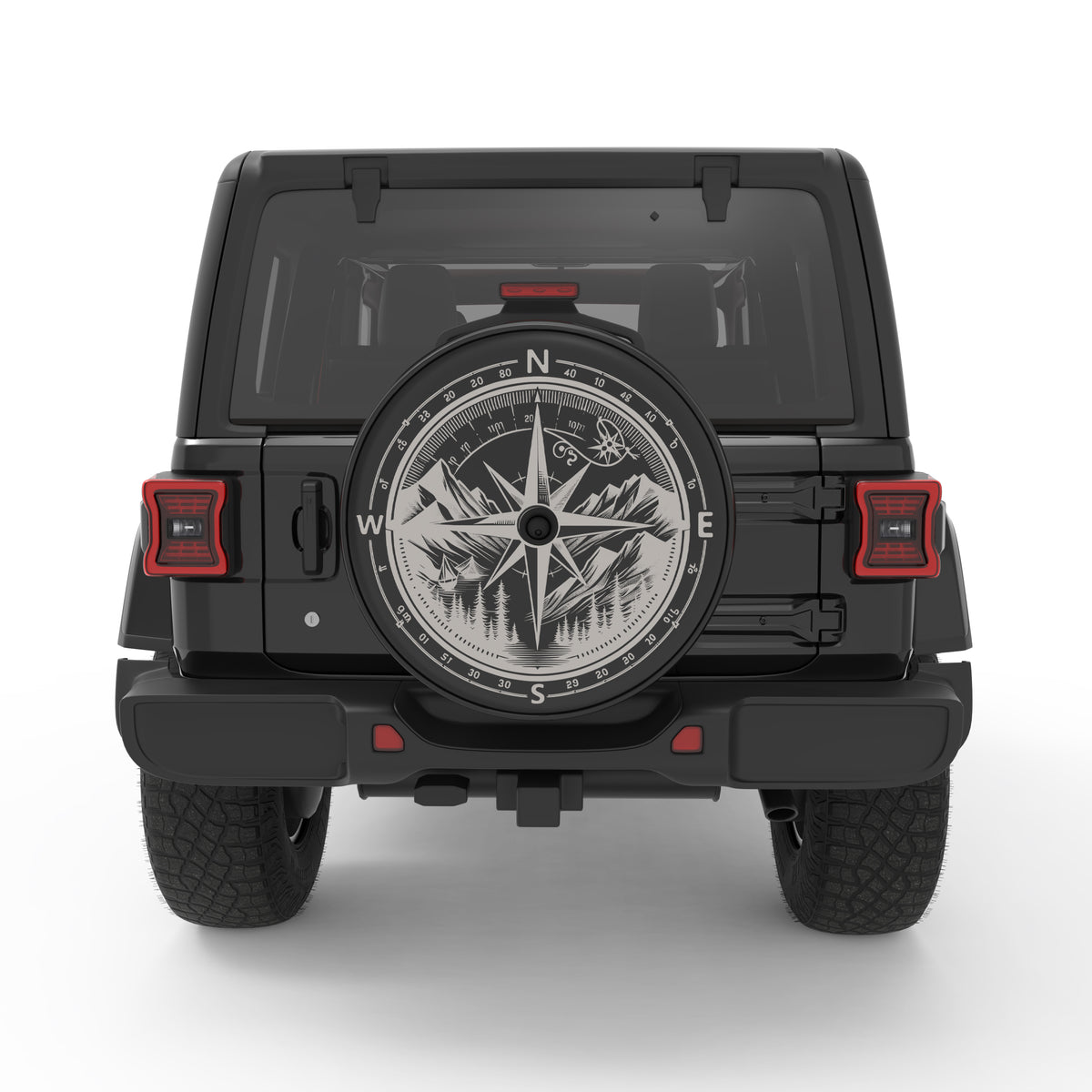 Compass Landscape Tire Cover For Jeep Wrangler| Four Wheel Covers