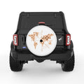 COMPASS MAP WHITE TIRE COVER