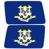 CONNECTICUT STATE FLAG QUARTER WINDOW DRIVER & PASSENGER DECALS