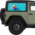 COOL POOL FLAMINGO QUARTER WINDOW DECAL FITS 2011-2018 JEEP WRANGLER 2 DOOR HARD TOP JK