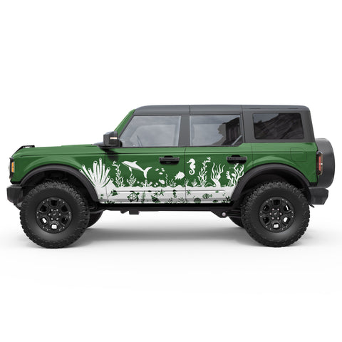 CORAL REEF SIDE GRAPHIC DECAL FITS 2021+ FORD BRONCO 4 DOOR