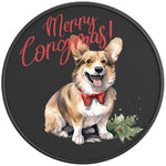 CORGI CHRISTMAS DOG BLACK CARBON FIBER TIRE COVER