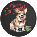 CORGI CHRISTMAS DOG BLACK TIRE COVER