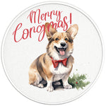 CORGI CHRISTMAS DOG PEARL  WHITE CARBON FIBER TIRE COVER