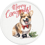 CORGI CHRISTMAS DOG PEARL  WHITE CARBON FIBER TIRE COVER