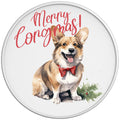 CORGI CHRISTMAS DOG WHITE TIRE COVER