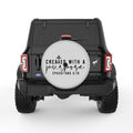 CREATED WITH A PURPOSE SILVER CARBON FIBER TIRE COVER