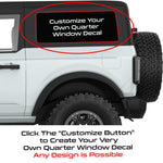 Custom Bronco Quarter Window Decal