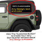 Custom Jeep Quarter Window Decal