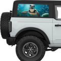 CUTE BABY SEA TURTLE QUARTER WINDOW DECAL FITS 2021+ FORD BRONCO 2 DOOR HARD TOP