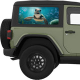 CUTE BABY SEA TURTLE QUARTER WINDOW DECAL FITS 2011-2018 JEEP WRANGLER 2 DOOR HARD TOP JK