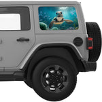 CUTE BABY SEA TURTLE QUARTER WINDOW DECAL FITS 2018+ JEEP WRANGLER 4 DOOR HARD TOP JLU