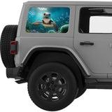 CUTE BABY SEA TURTLE QUARTER WINDOW DECAL FITS 2011-2018 JEEP WRANGLER 4 DOOR HARD TOP JKU