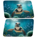 CUTE BABY SEA TURTLE QUARTER WINDOW DRIVER & PASSENGER DECALS