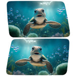 CUTE BABY SEA TURTLE QUARTER WINDOW DRIVER & PASSENGER DECALS