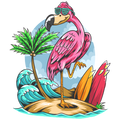 CUTE BEACH FLAMINGO