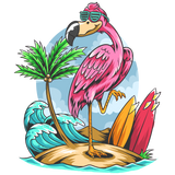 CUTE BEACH FLAMINGO