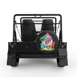 CUTE BEACH FLAMINGO BLACK CARBON FIBER TIRE COVER FOR MOKE