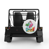 CUTE BEACH FLAMINGO WHITE TIRE COVER FOR MOKE