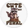 CUTE BUT FERAL PEARL  WHITE CARBON FIBER TIRE COVER
