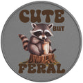CUTE BUT FERAL SILVER CARBON FIBER TIRE COVER
