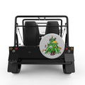 CUTE CAT CHRISTMAS TREE SILVER CARBON FIBER TIRE COVER FOR MOKE