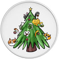 CUTE CAT CHRISTMAS TREE WHITE TIRE COVER