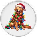 CUTE CHRISTMAS GOLDEN RETRIEVER WHITE TIRE COVER