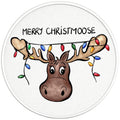 CUTE CHRISTMAS MOOSE PEARL  WHITE CARBON FIBER TIRE COVER