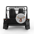 CUTE CHRISTMAS MOOSE SILVER CARBON FIBER TIRE COVER FOR MOKE