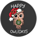 CUTE CHRISTMAS OWL BLACK CARBON FIBER TIRE COVER