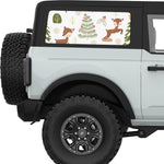 CUTE FAWNS AND TREES QUARTER WINDOW DECAL FITS 2021+ FORD BRONCO 2 DOOR HARD TOP
