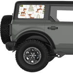 CUTE FAWNS AND TREES QUARTER WINDOW DECAL FITS 2021+ FORD BRONCO 4 DOOR HARD TOP