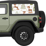 CUTE FAWNS AND TREES QUARTER WINDOW DECAL FITS 2018+ JEEP WRANGLER 2 DOOR HARD TOP JL