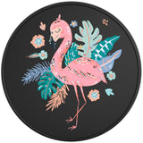 CUTE FLAMINGO BLACK TIRE COVER