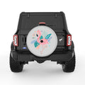 CUTE FLAMINGO SILVER CARBON FIBER TIRE COVER