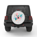 CUTE FLAMINGO SILVER CARBON FIBER TIRE COVER