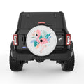 CUTE FLAMINGO PEARL  WHITE CARBON FIBER TIRE COVER