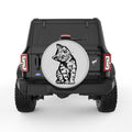 CUTE PEEKING CAT SILVER CARBON FIBER TIRE COVER