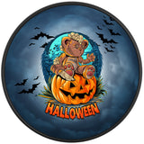 CUTE TEDDY BEAR HALLOWEEN BLACK TIRE COVER