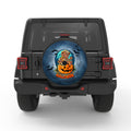 CUTE TEDDY BEAR HALLOWEEN BLACK CARBON FIBER TIRE COVER